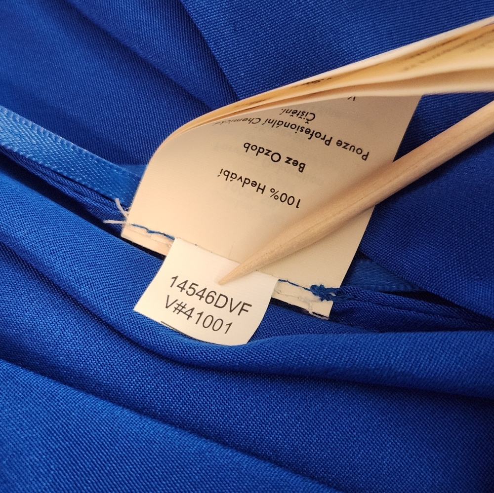 Diane Von Furstenberg DVF Blue Silk Wrap Dress Sz S - Picture 7 of 12